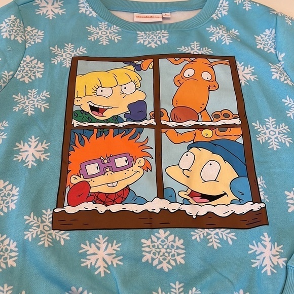 Nickelodeon New NWT Rugrats Winter Scene sweatshirt Kid's Size Large - Picture 2 of 7